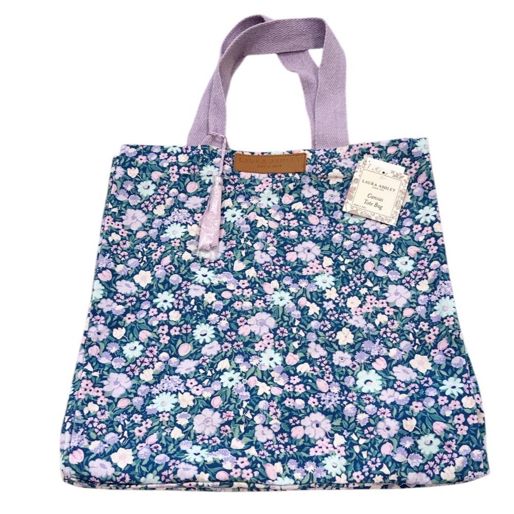 NEW Laura Ashley FLORAL REUSABLE TOTE with Double Handles